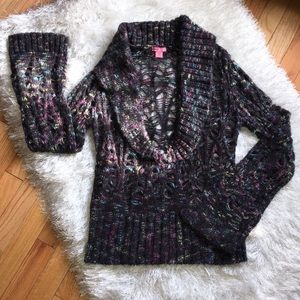 NWOT Multi Color Yarn Long Sleeve Knit Sweater Small